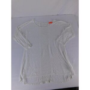 Spoiled Shirt Juniors XL White Lace Back Dolman Short Sleeve Relaxed Top